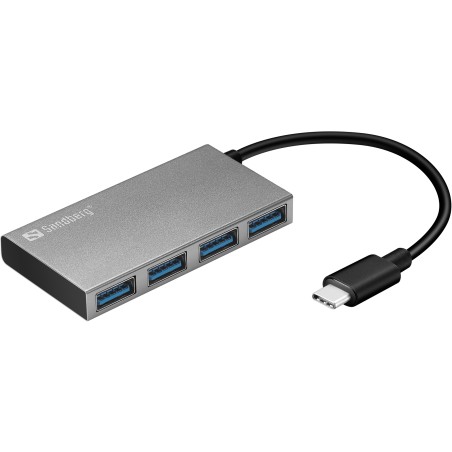 "Sandberg USB-C to 4xUSB 3.0 Pocket Hub - High-Speed, Ultra-Portable Connectivity | 136-20"